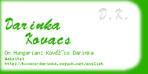 darinka kovacs business card